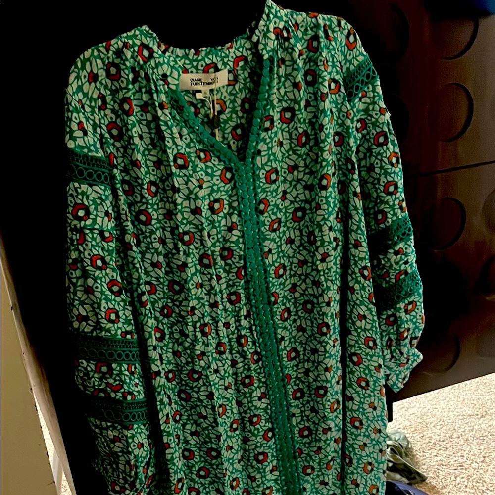 Patterned Green Blouse